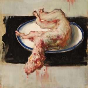 2 - Giancarlo Vitali.Coniglio nel piatto.1988.olio_su_tela(40x40cm)
