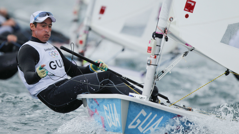 vela Juan Ignacio Maegli Aguero (GUA) competing today, 01.08.12, in the Men's One Person Dinghy (Laser) event in The London 2012 Olympic Sailing Competition.