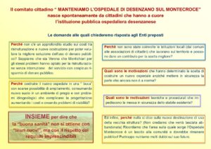 Comitato Ospedale Montecroce documento 1