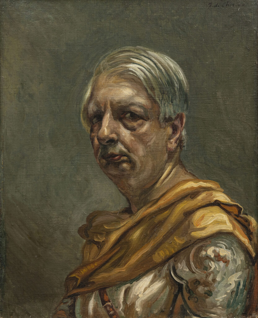 Giorgio de Chirico Autoritratto con corazza 1947 olio su tela 50x40,5 cm small